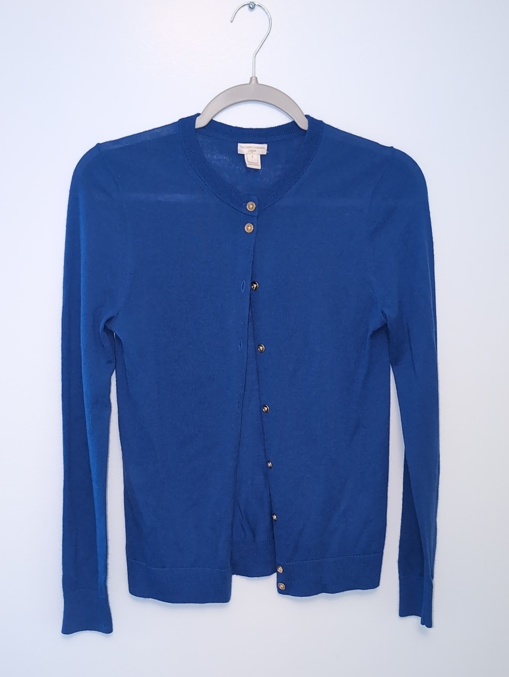 J. Crew Royal Blue Crewneck Button-Front Caryn Cardigan